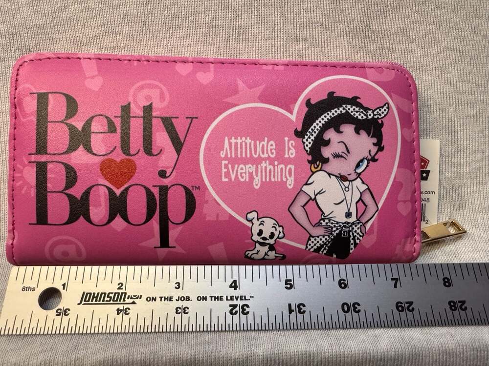 Betty Boop Attitude Is Everything Pink Zip-Around Wallet